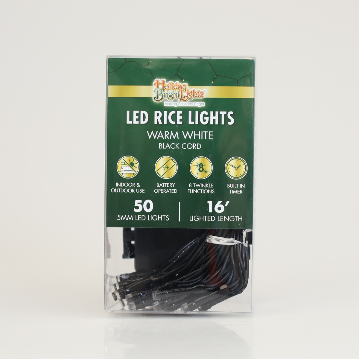 3MM Rice 50L Battery Operated Straight Lights (Retail Box)