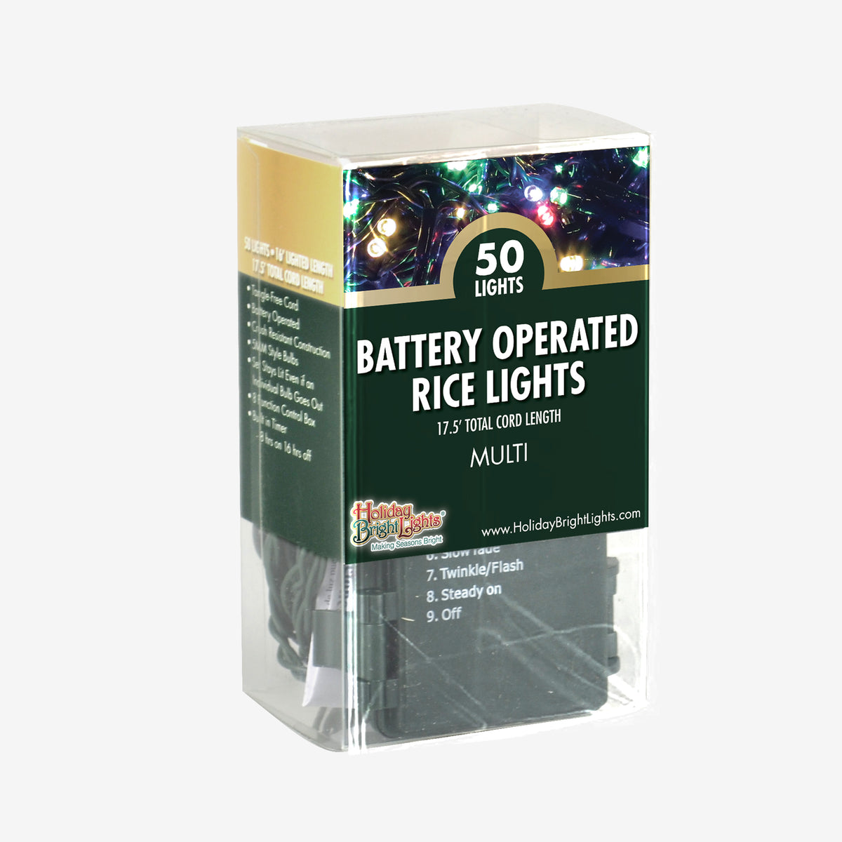 3MM Rice 50L Battery Operated Straight Lights (Retail Box)