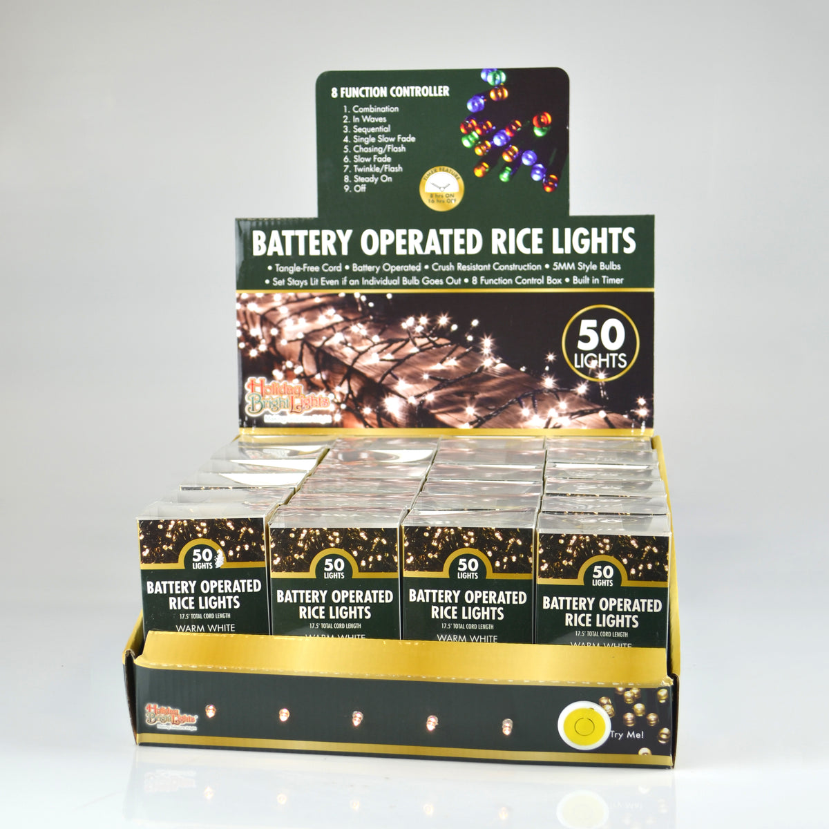 3MM Rice 50L Battery Operated Straight Lights (Retail Box)