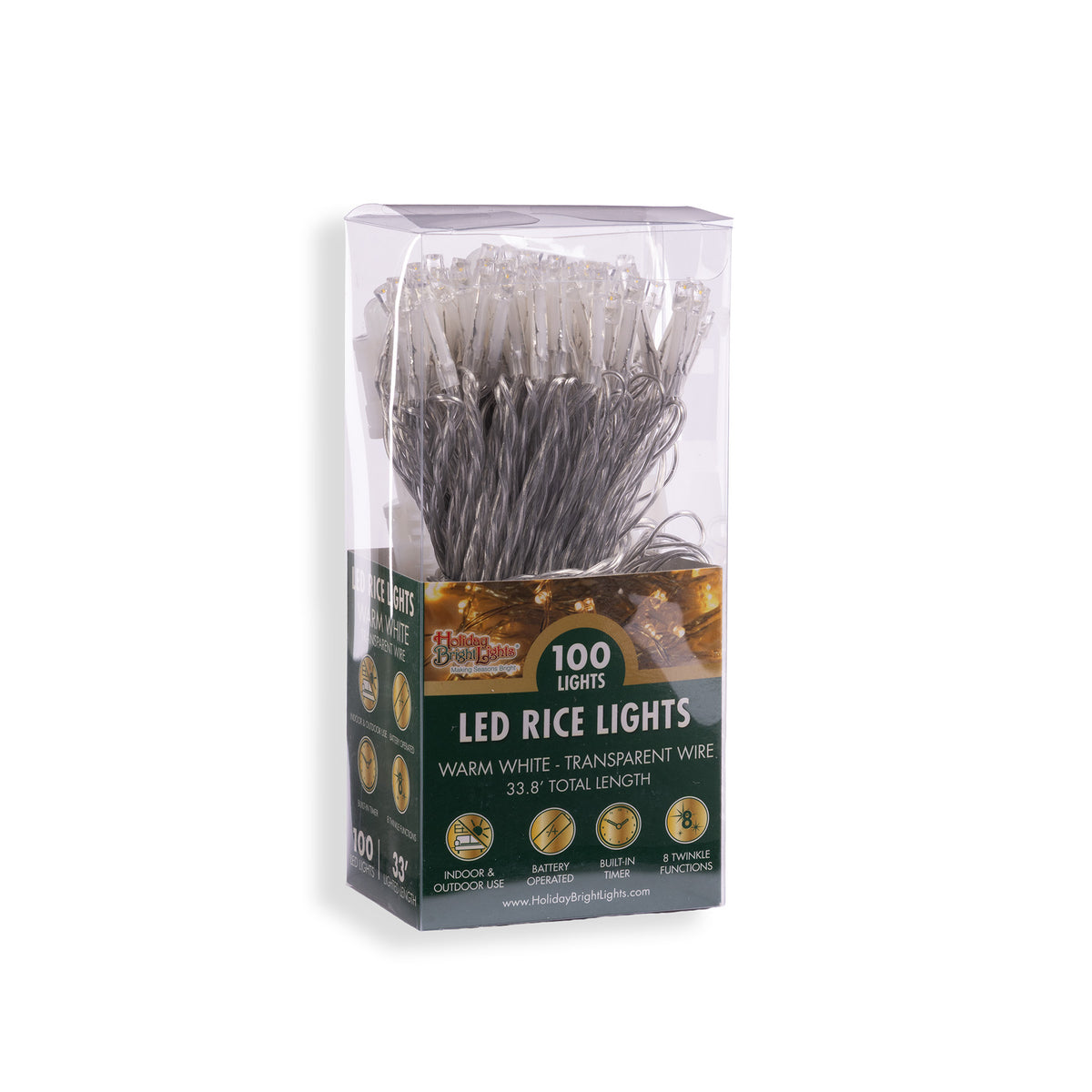 3MM Rice 100L Battery Operated Straight Lights (Retail Box)