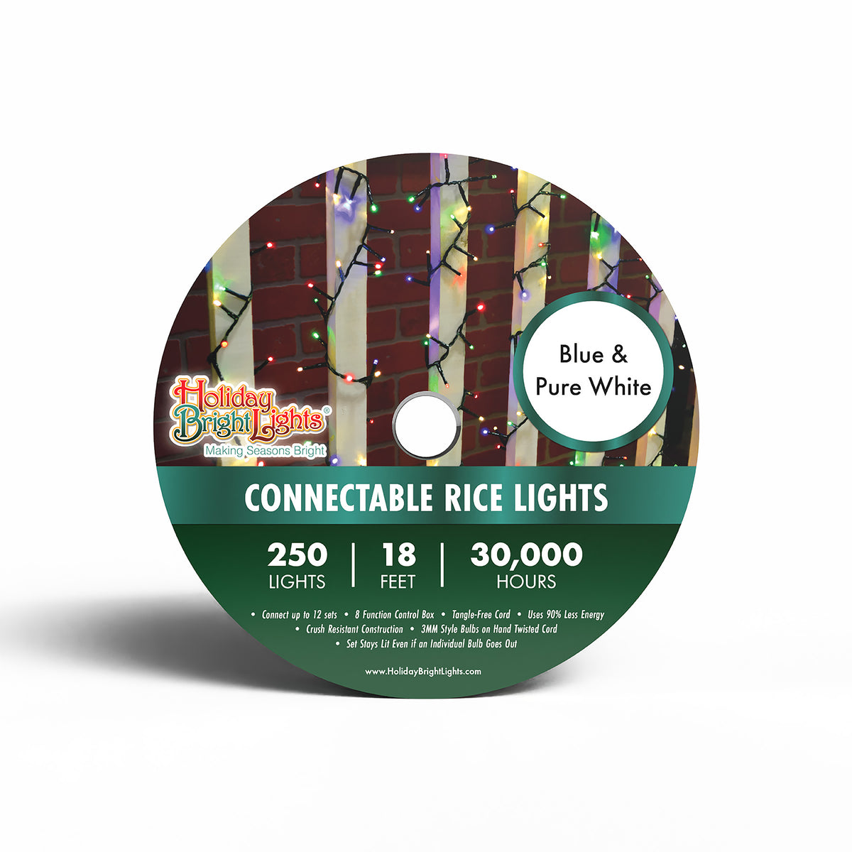 3MM Rice 250L Connectable Straight Lights (Reel)
