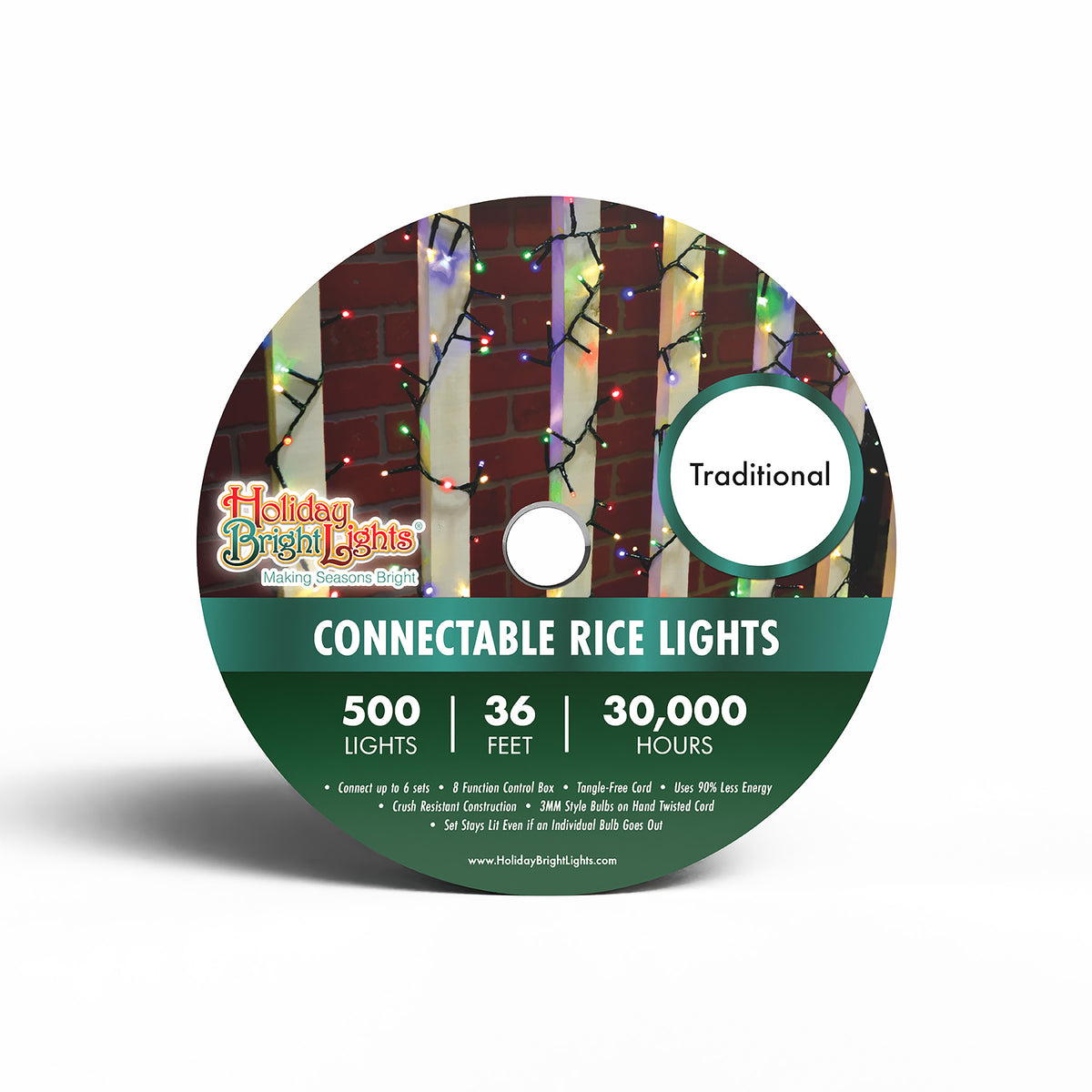 3MM Rice 500L Connectable Straight Lights (Reel)