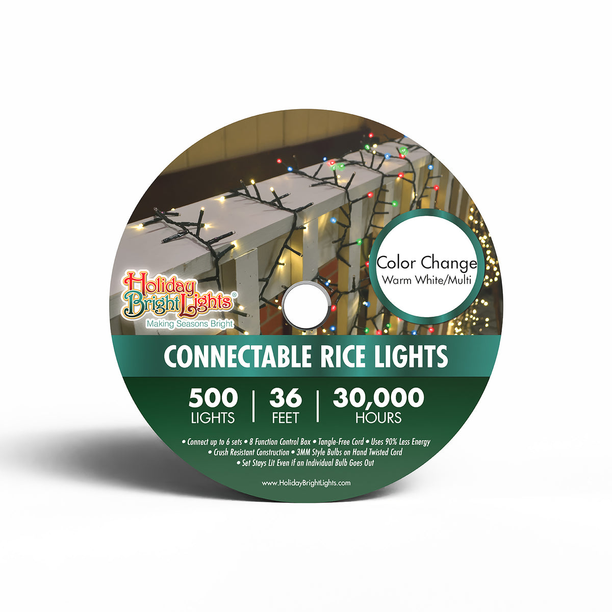 3MM Rice 500L Connectable Straight Lights (Reel)