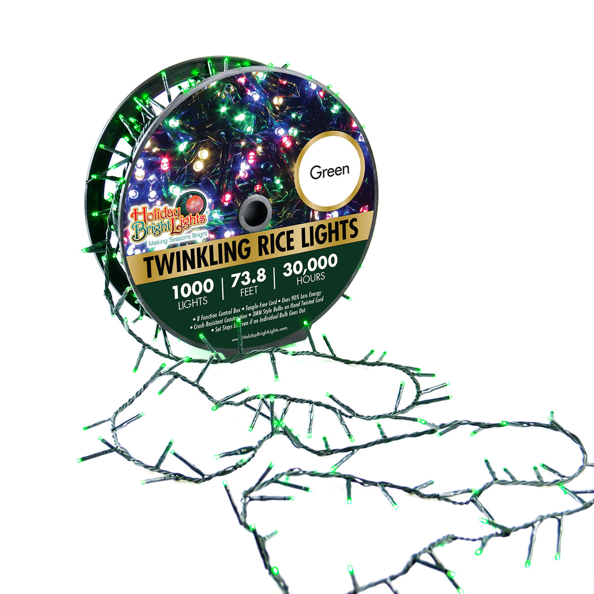 3MM Rice 1000L Connectable Straight Lights (Reel)