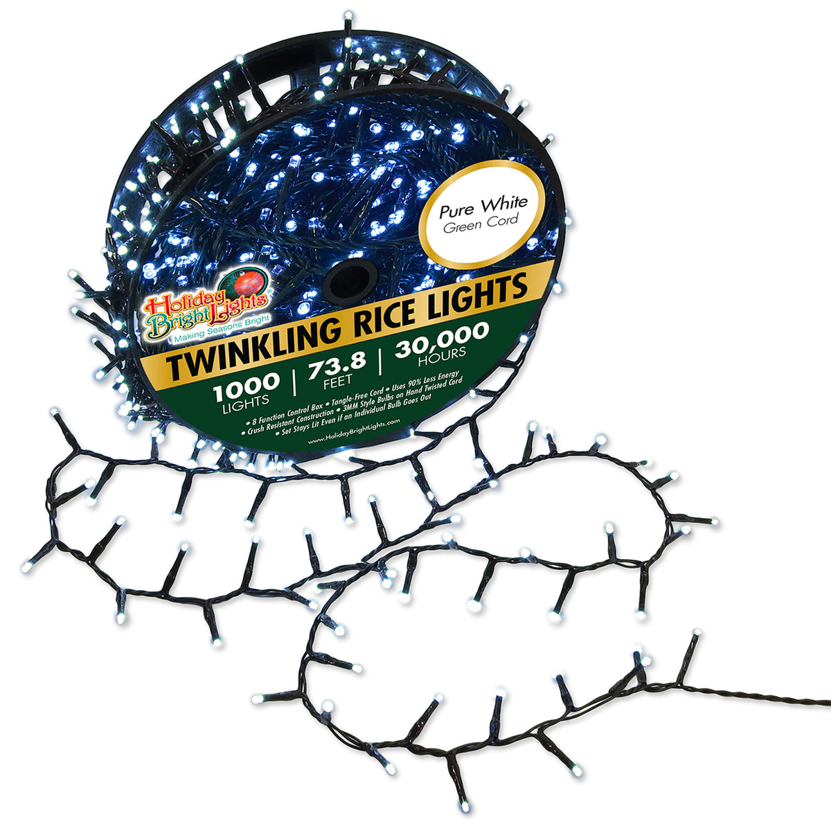 3MM Rice 1000L Connectable Straight Lights (Reel)