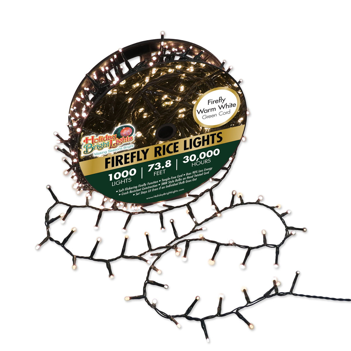 3MM Rice 1000L Straight Lights (Reel)