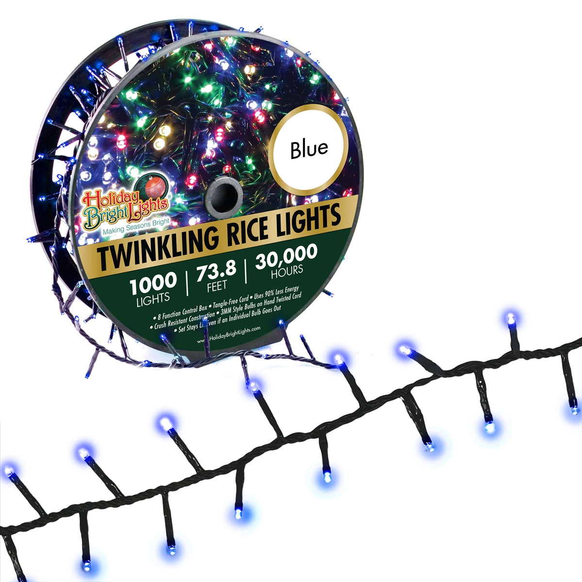 3MM Rice 1000L Straight Lights (Reel)