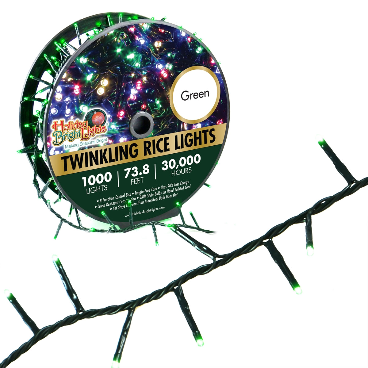 3MM Rice 1000L Straight Lights (Reel)