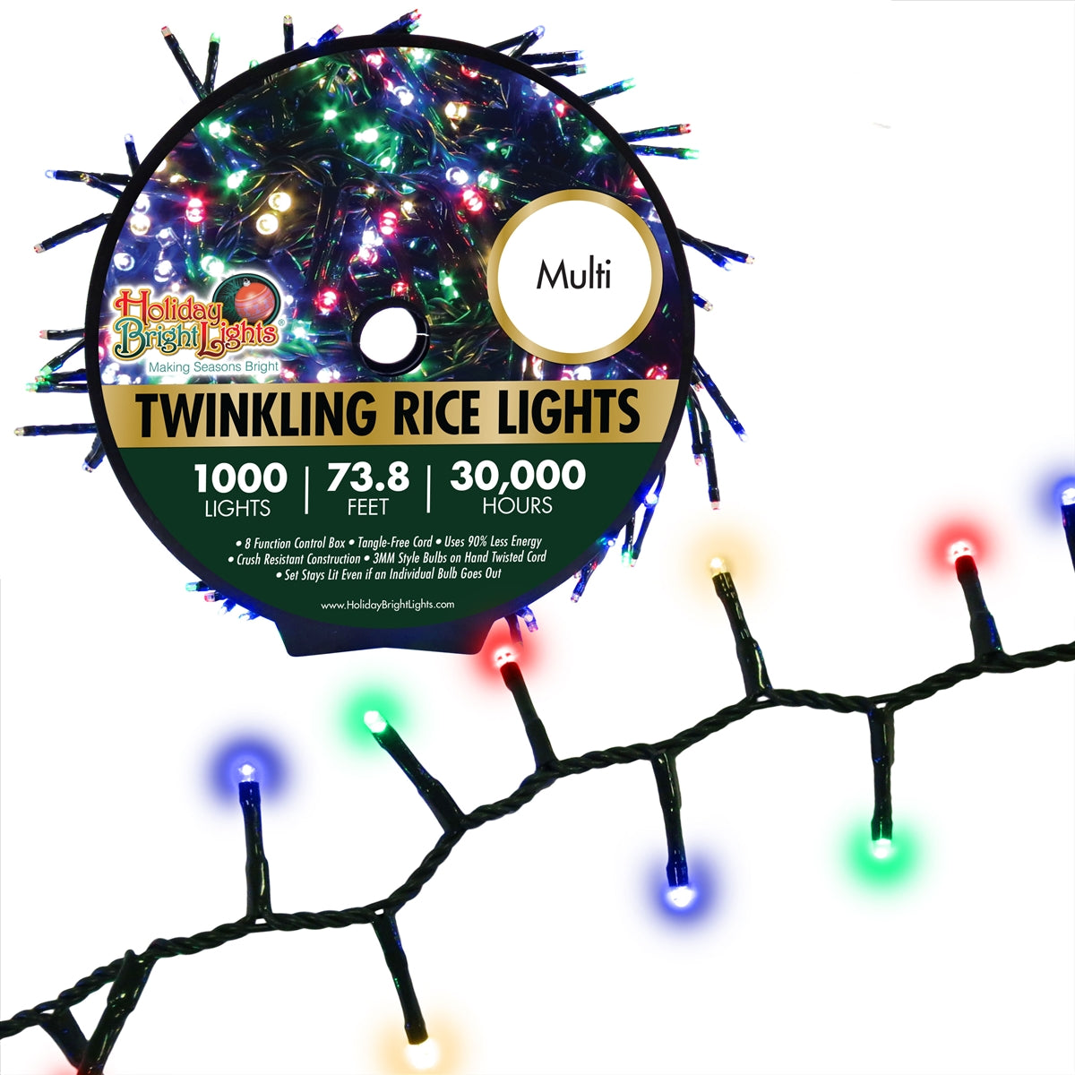 3MM Rice 1000L Straight Lights (Reel)