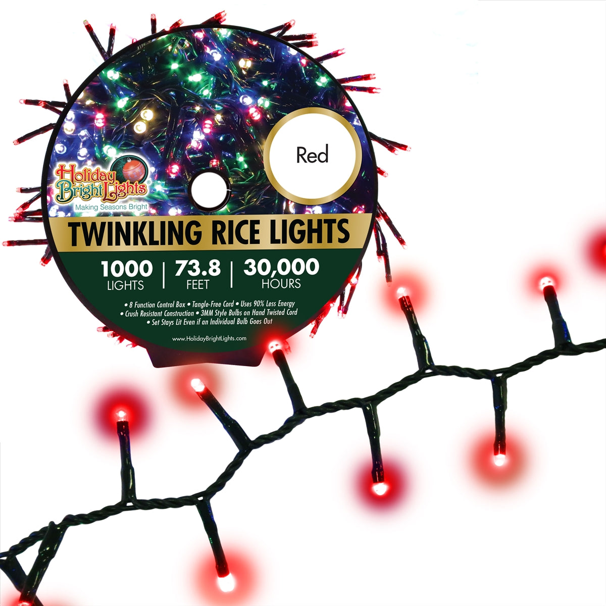 3MM Rice 1000L Straight Lights (Reel)