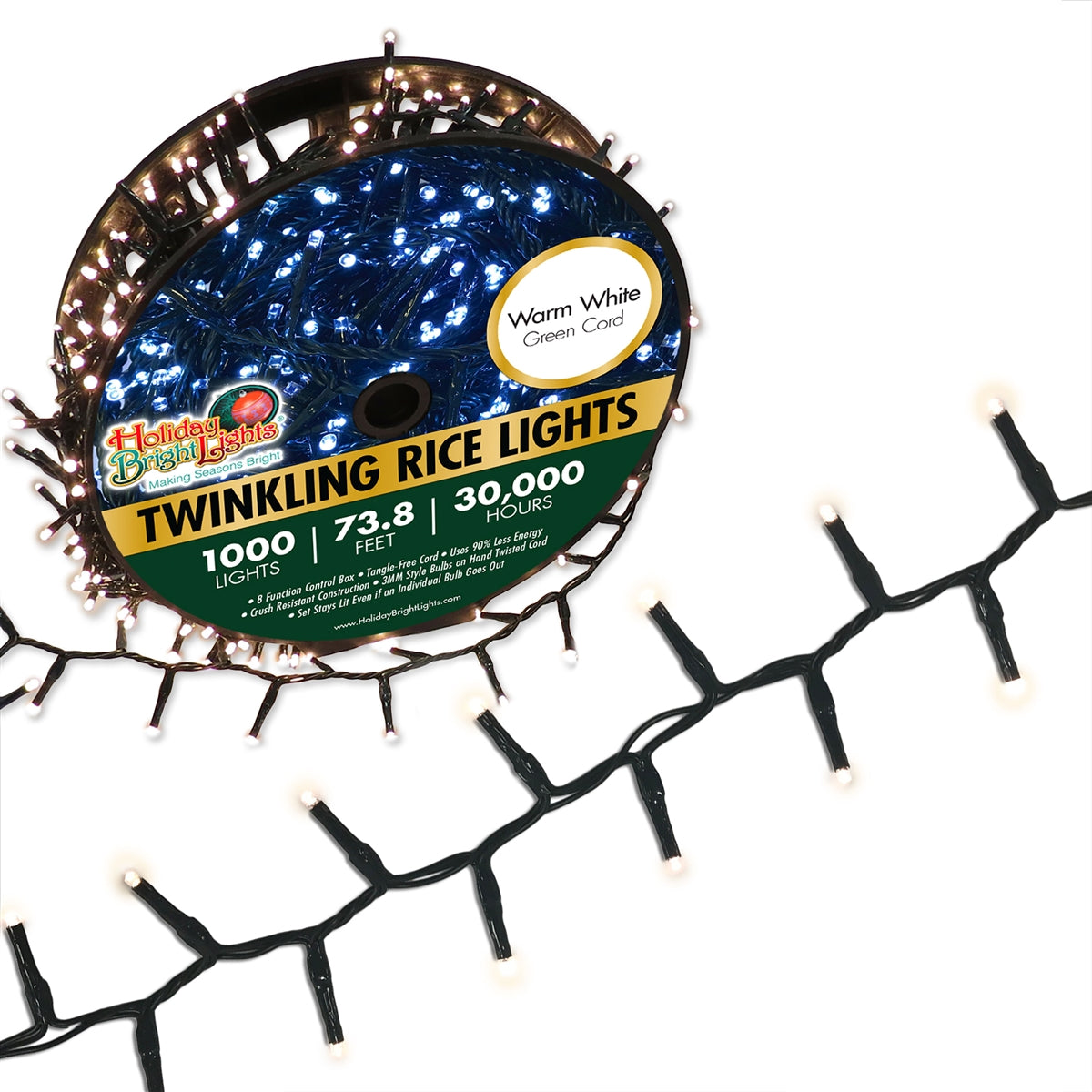 3MM Rice 1000L Straight Lights (Reel)