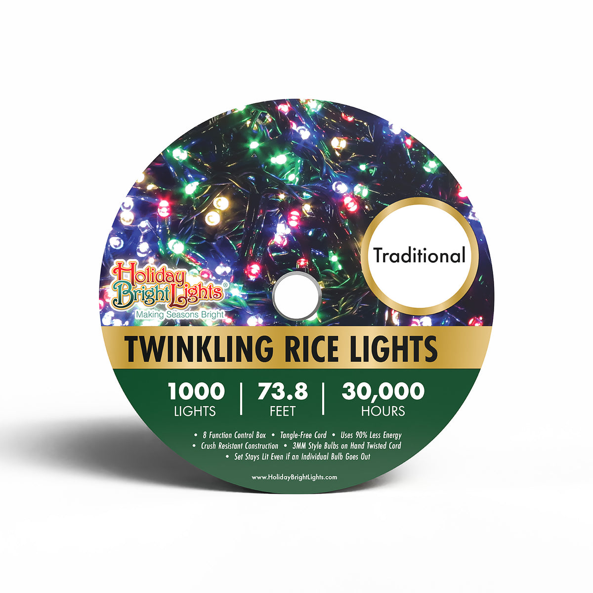 3MM Rice 1000L Straight Lights (Reel)