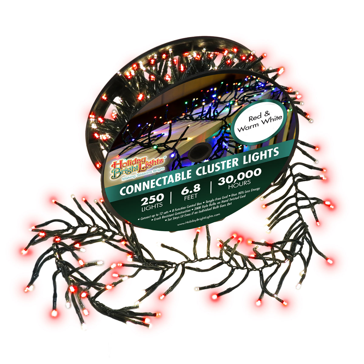 3MM Rice 250L Connectable Garland Cluster Lights (Reel)