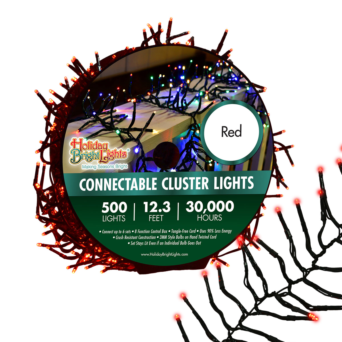 3MM Rice 500L Connectable Garland Cluster Lights (Reel)