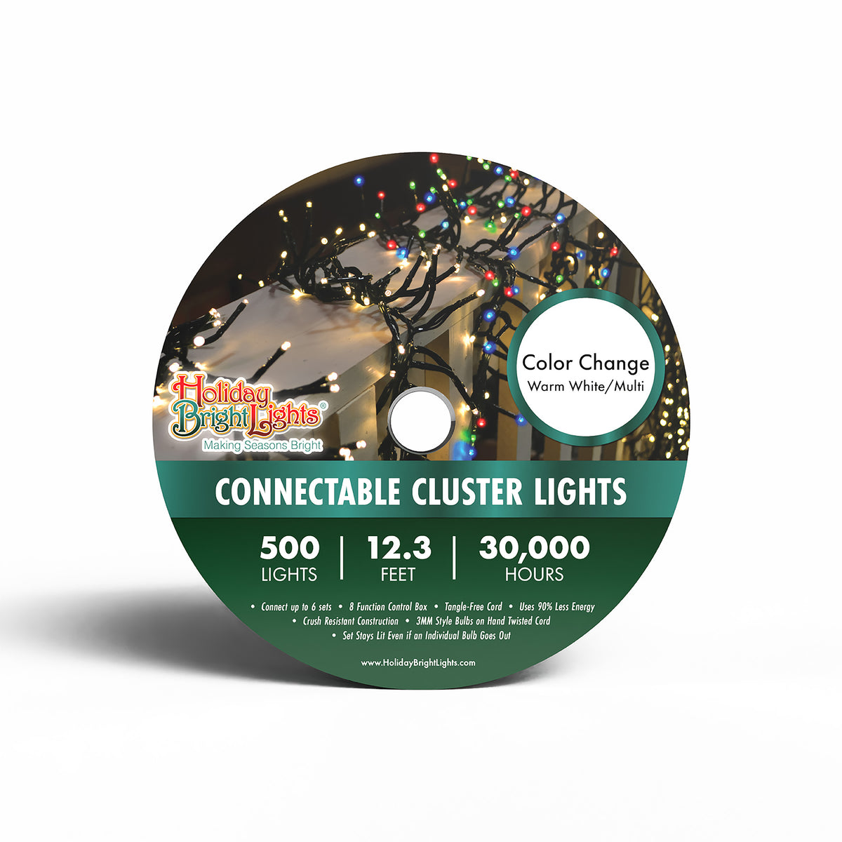 3MM Rice 500L Connectable Garland Cluster Lights (Reel)
