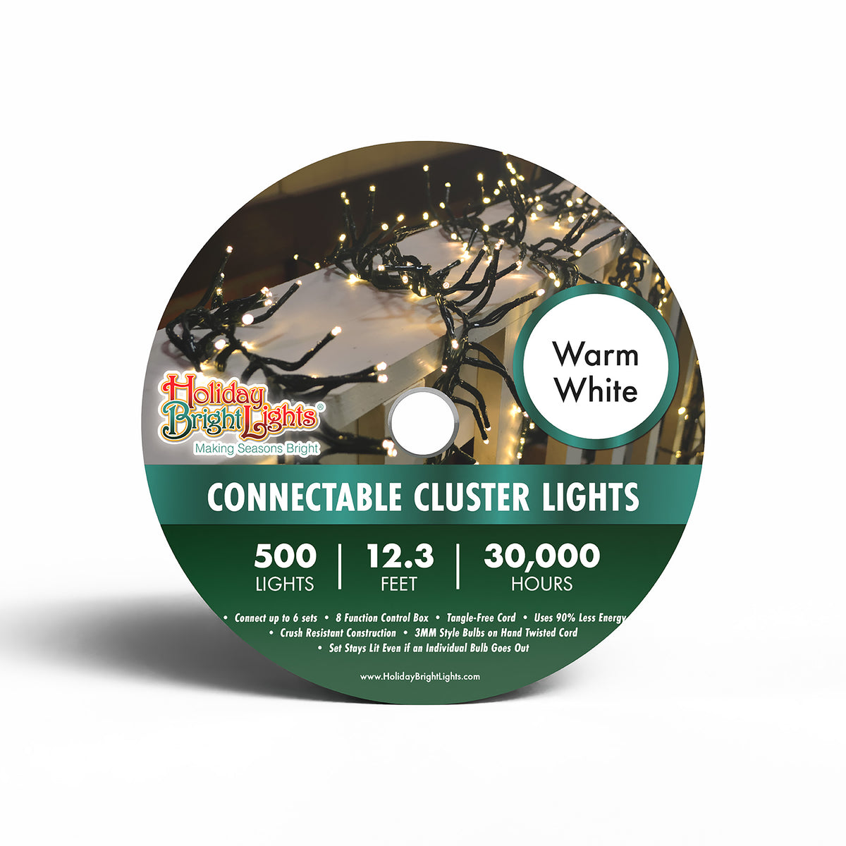 3MM Rice 500L Connectable Garland Cluster Lights (Reel)