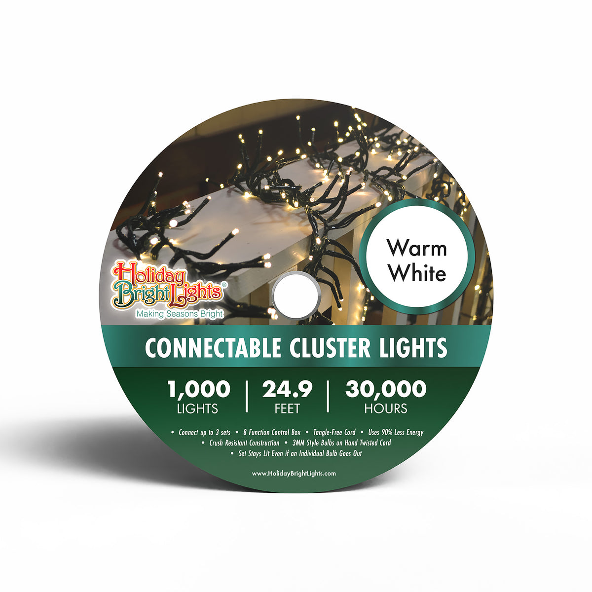 3MM Rice 1000L Connectable Garland Cluster Lights (Retail Box)