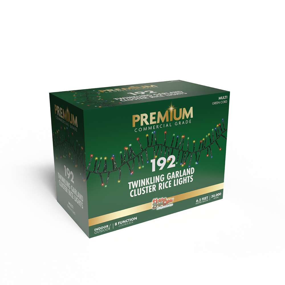 3MM Rice 192L Garland Cluster Lights (Retail Box)