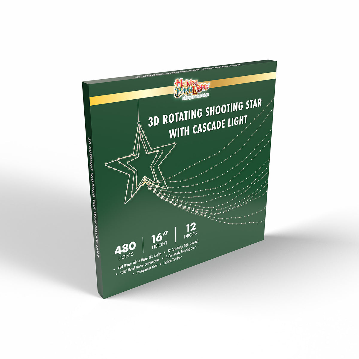 22.5ft Rotating Star w/ Cascade Lights (Retail Box)