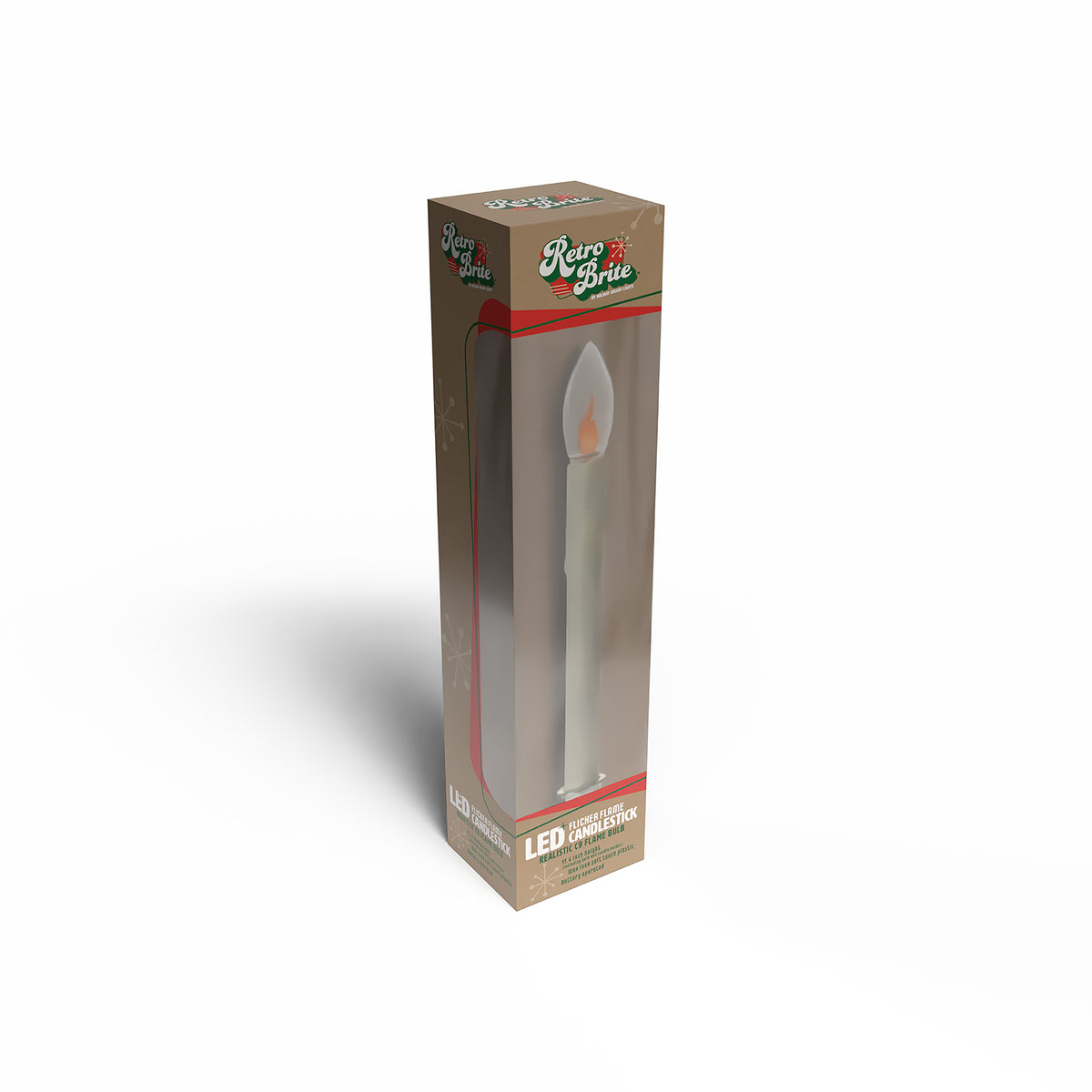 11.4" Battery Operated Taper Candle w/ Holder and Suction Cup (Retail Box)
