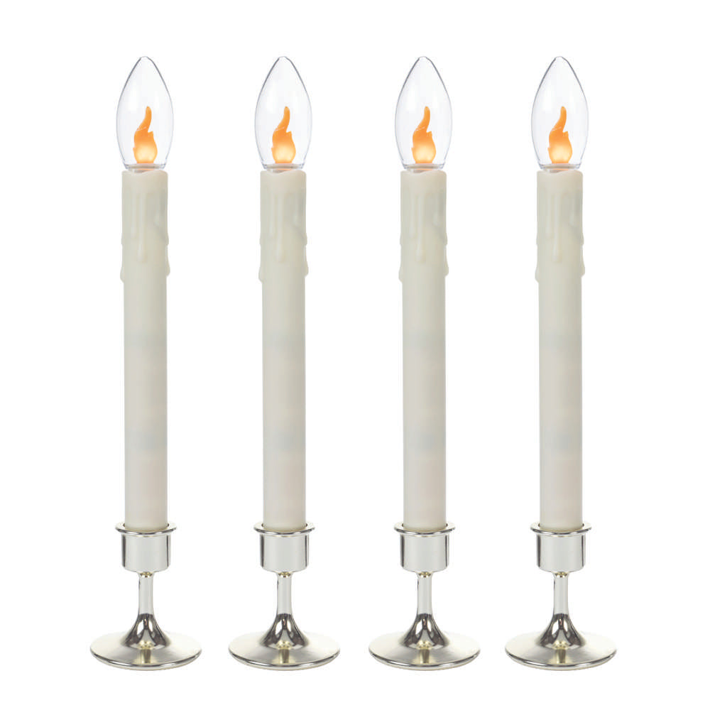 11.4" Battery Operated Taper Candle w/ Holder and Suction Cup - Set of 4 (Retail Box)