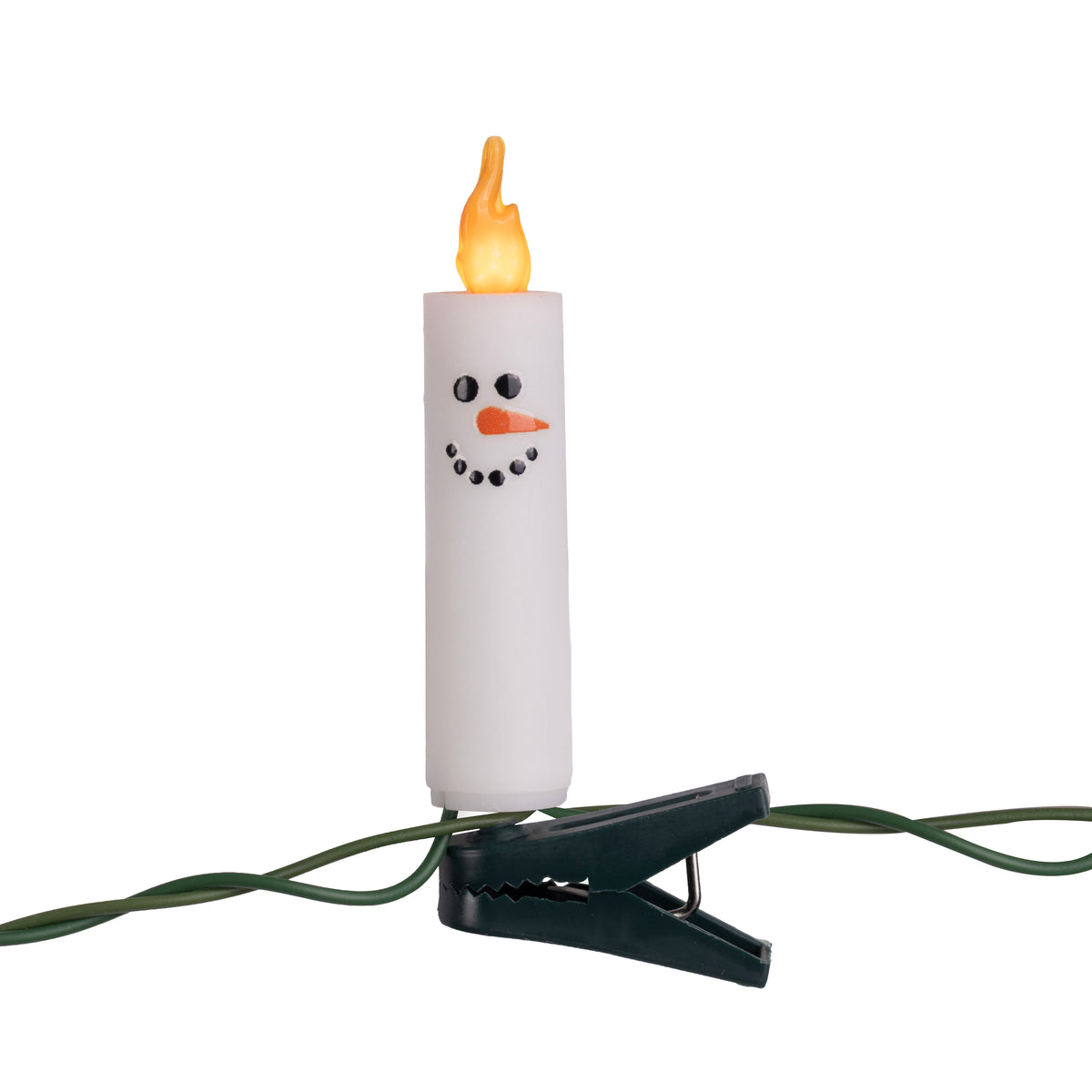 Battery Operated Snowman Taper Candle w/ Holder and Suction Cup (Retail Box)