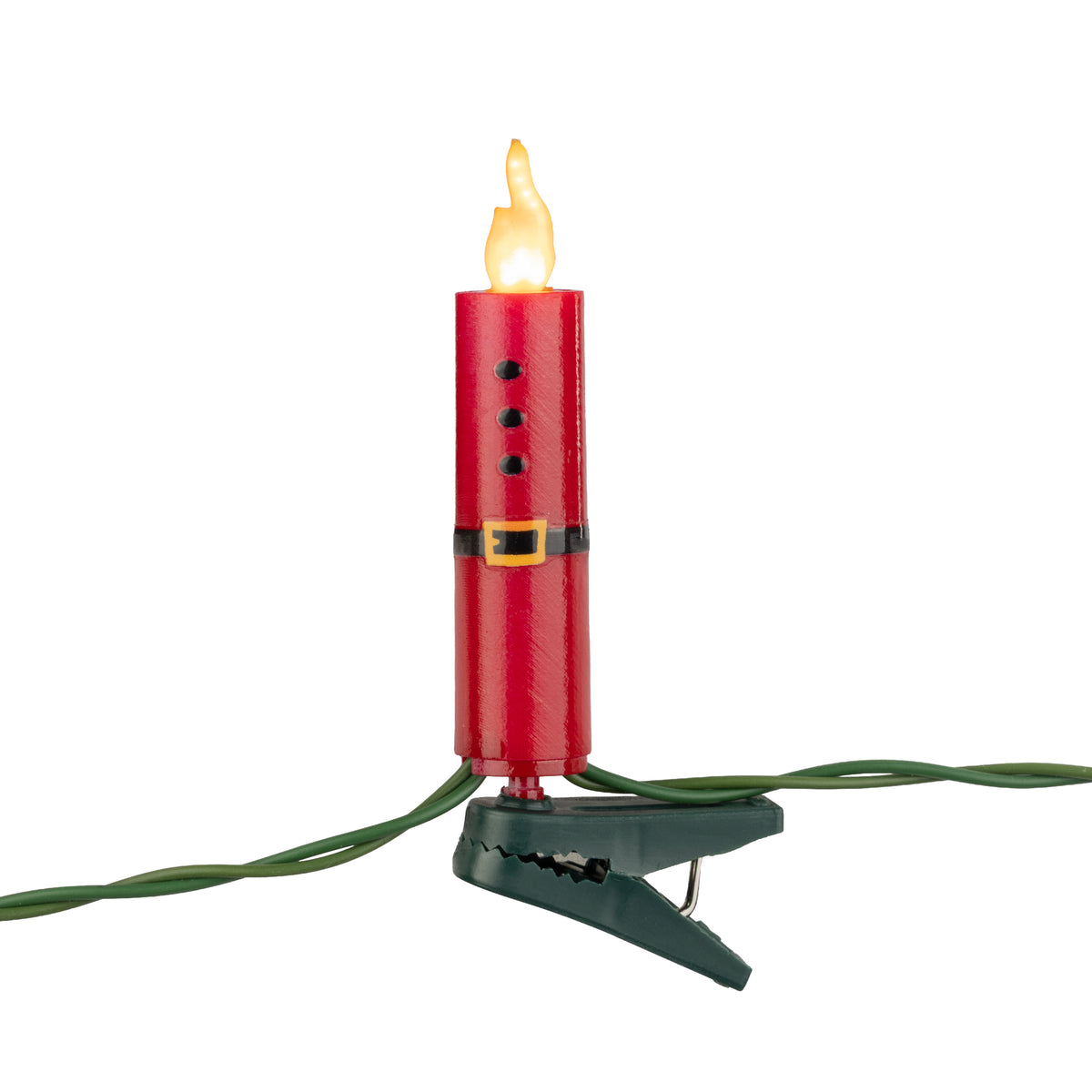 Battery Operated Santa Taper Candle w/ Holder and Suction Cup (Retail Box)