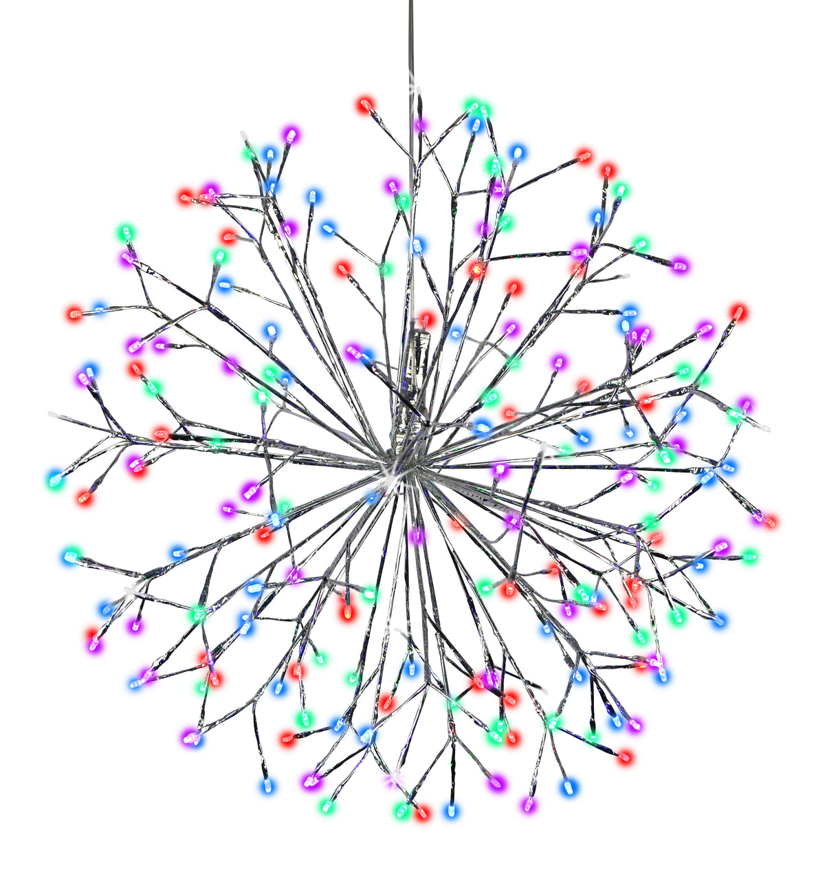 24" Connectable Twinkle Shimmering Spheres (Silver Wrap)