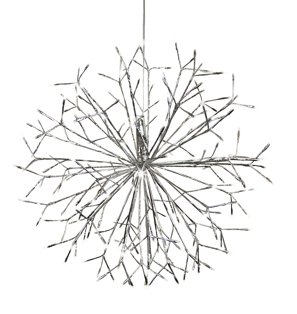 24" Connectable Twinkle Shimmering Spheres (Silver Wrap)