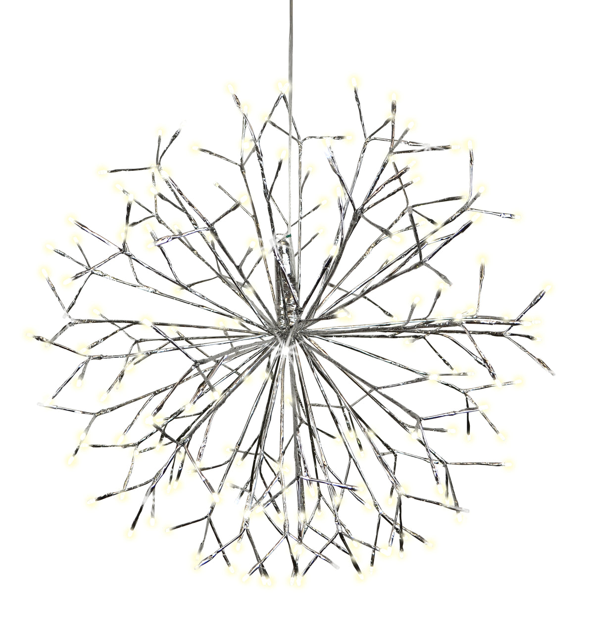24" Connectable Twinkle Shimmering Spheres (Silver Wrap)