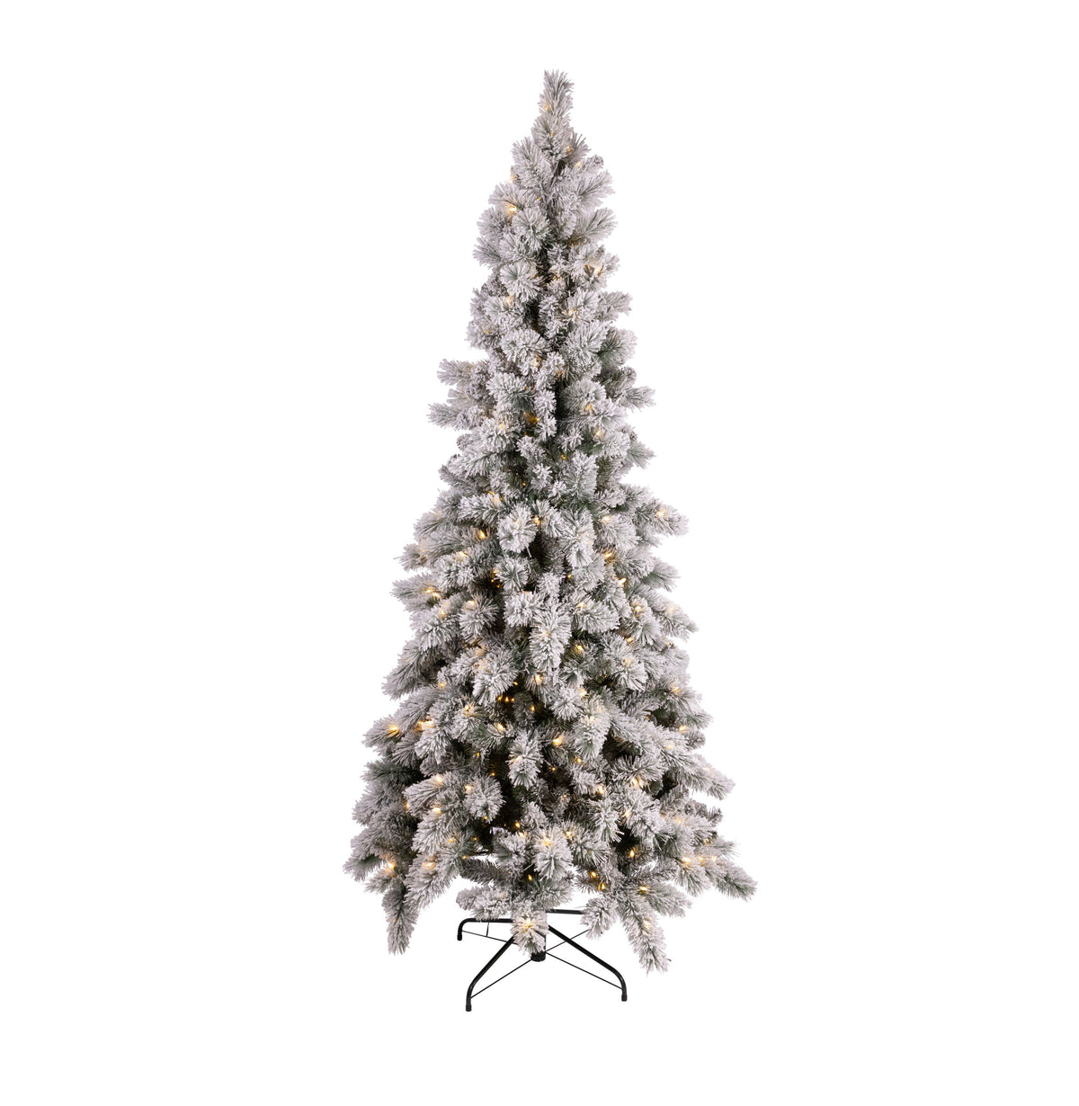 Flocked Arcadia Pine Slim Christmas Tree