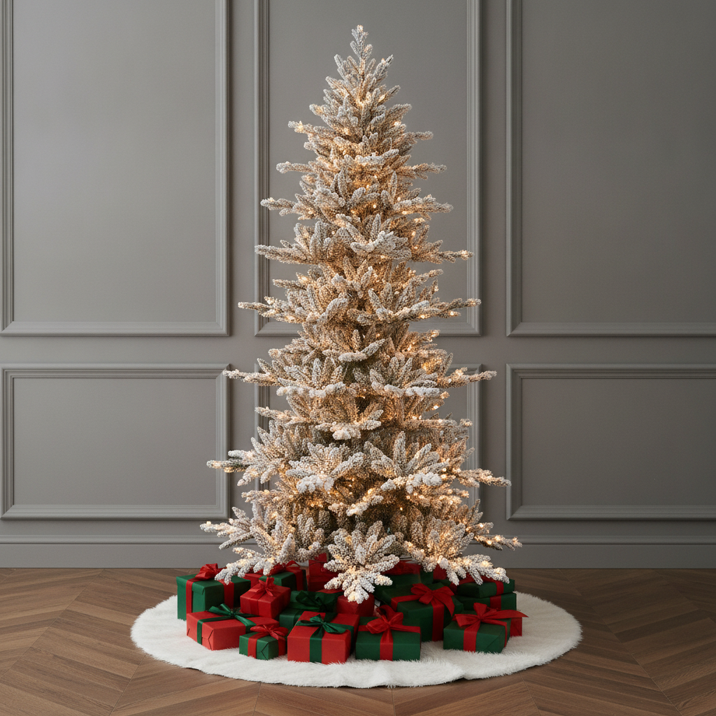 Flocked Layered Iceland Christmas Tree