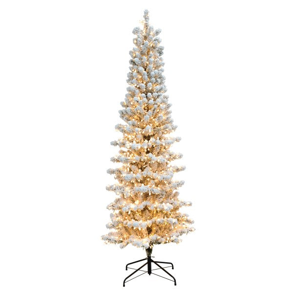 Flocked Slim Brighton Christmas Tree