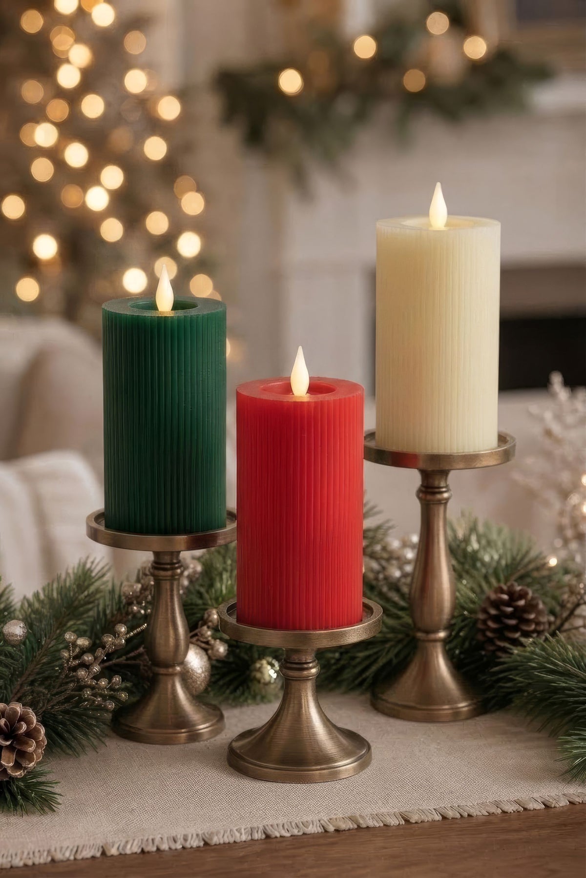 3" X 6" Battery Operated Pillar Candles (Retail Box)