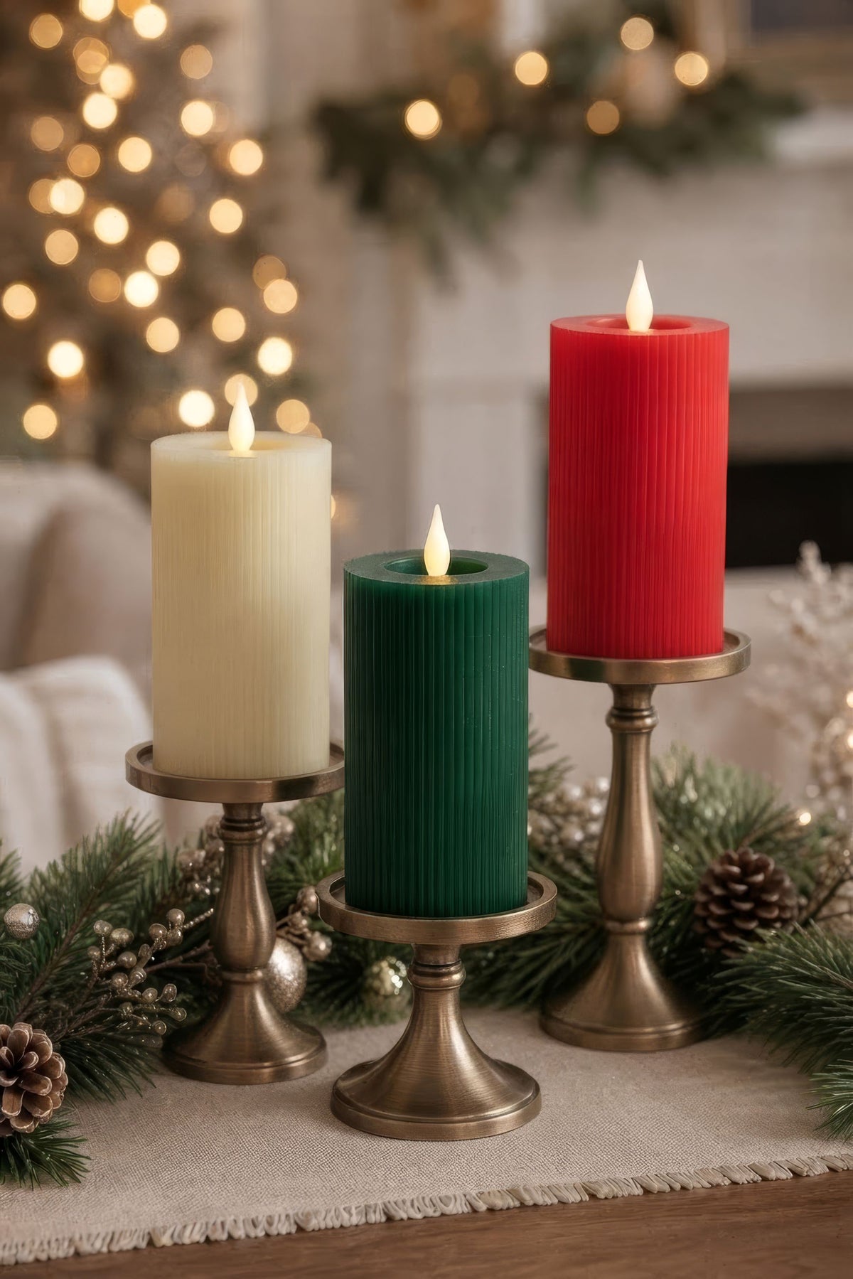 3" X 6" Battery Operated Pillar Candles (Retail Box)