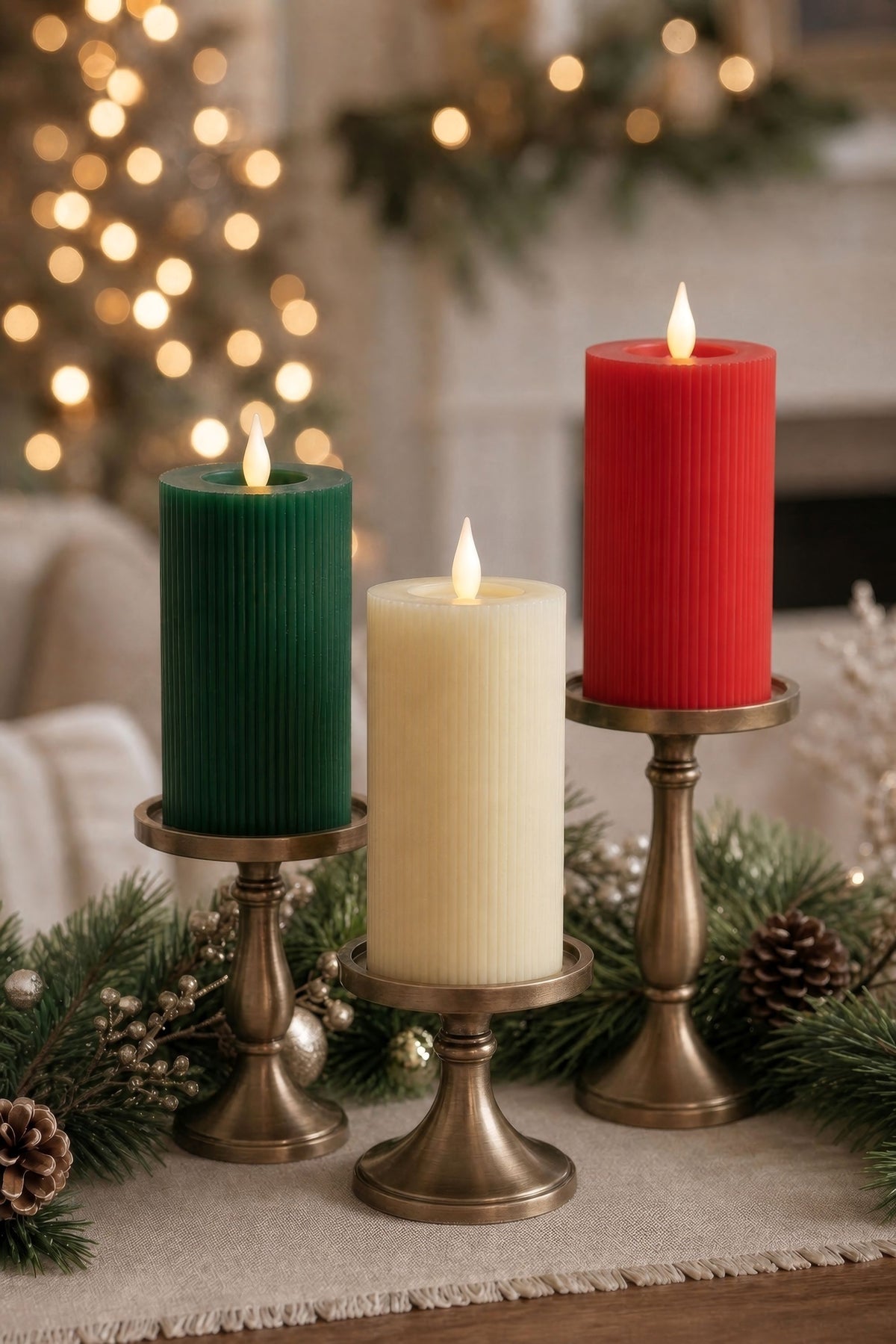 3" X 6" Battery Operated Pillar Candles (Retail Box)