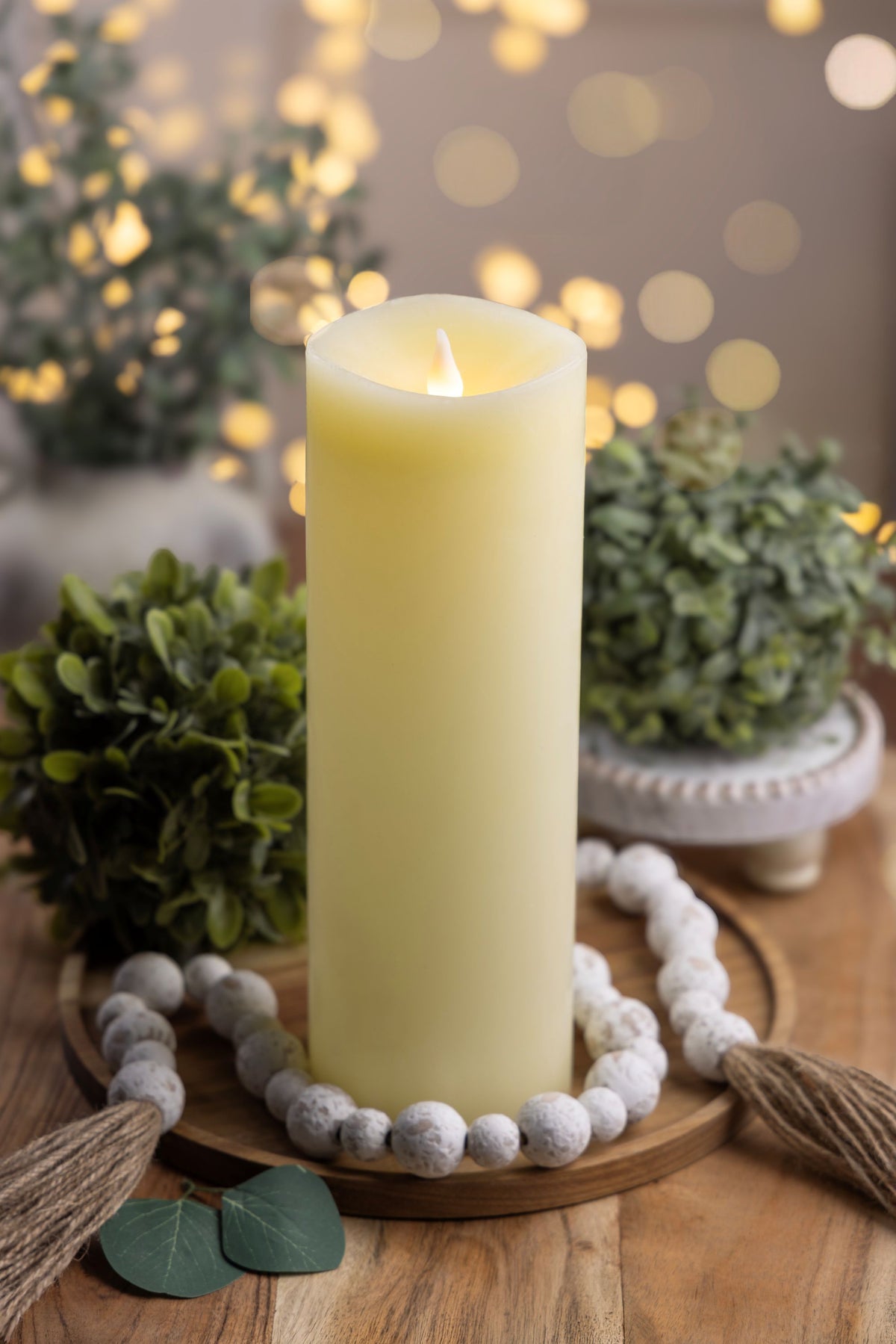 Battery Operated Cream Pillar Candles (Retail Box)