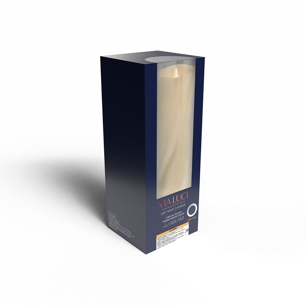 Battery Operated Cream Pillar Candles (Retail Box)