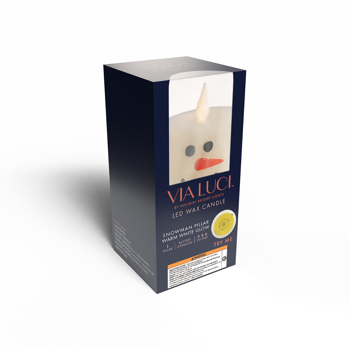 3" X 6" Battery Operated Pillar Candles (Retail Box)