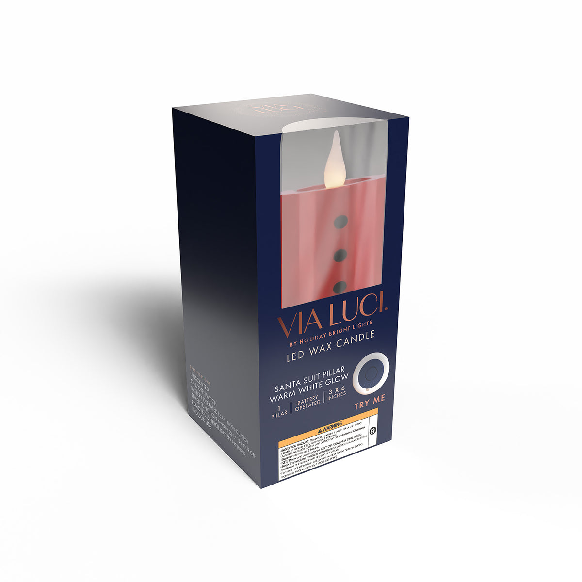 3" X 6" Battery Operated Pillar Candles (Retail Box)