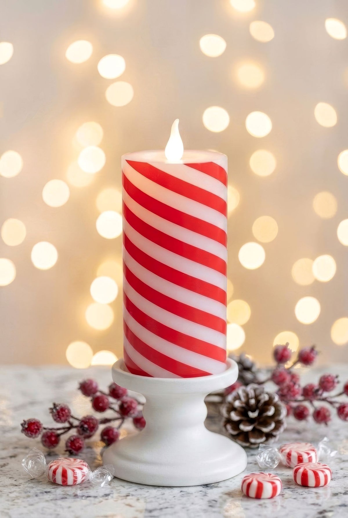 3" X 6" Battery Operated Pillar Candles (Retail Box)