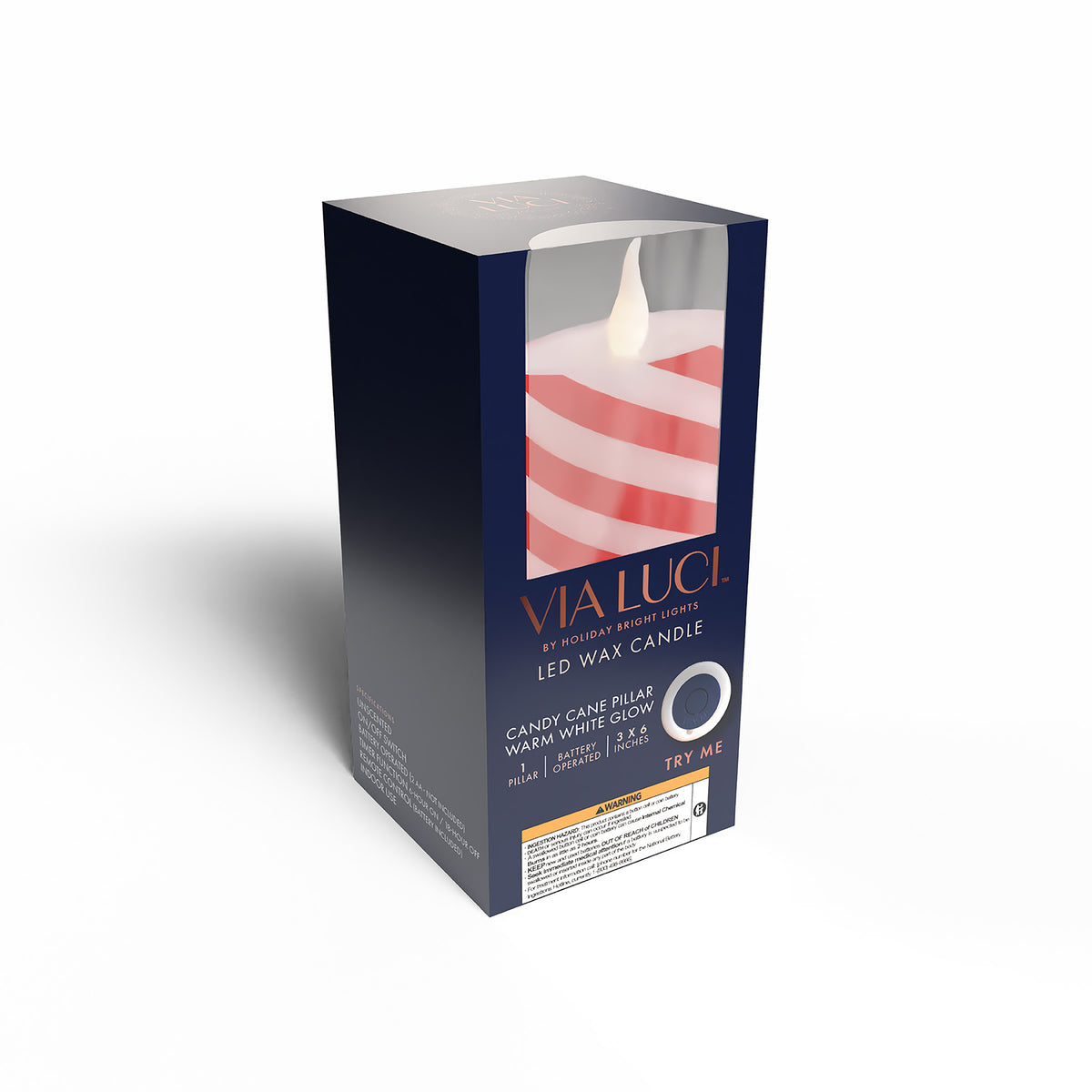3" X 6" Battery Operated Pillar Candles (Retail Box)