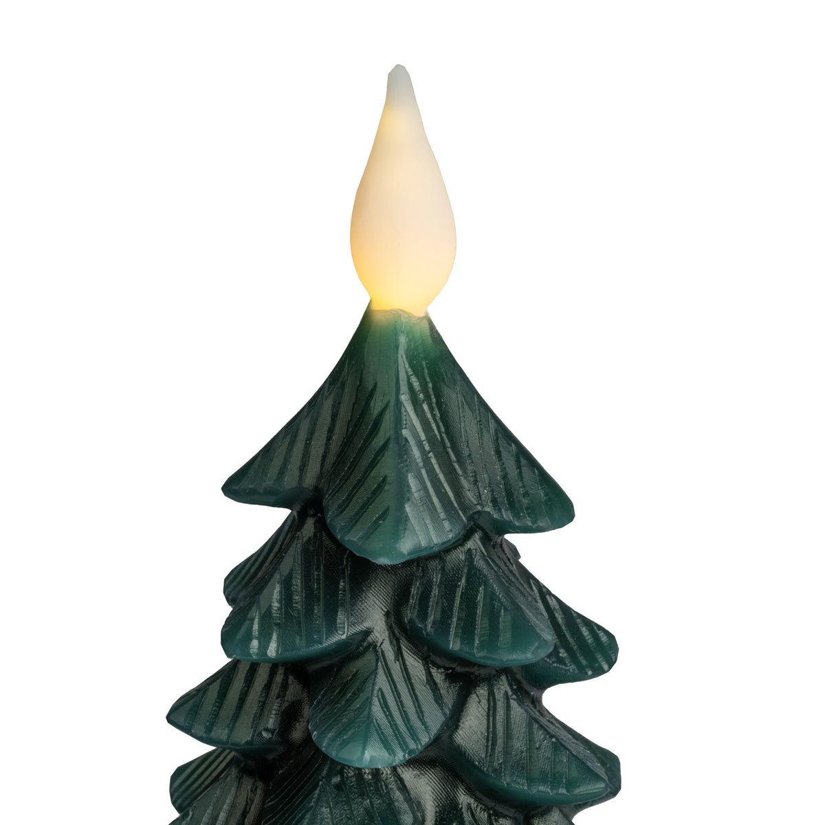 Battery Operated Hunter Green Tree Pillar Candles (Retail Box)