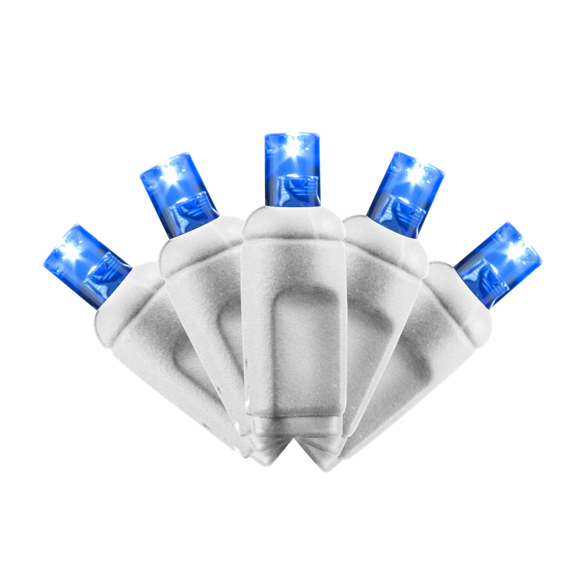 5MM Concave 100L Coax Lights - 2.5" Spacing - White Cord (Polybag)