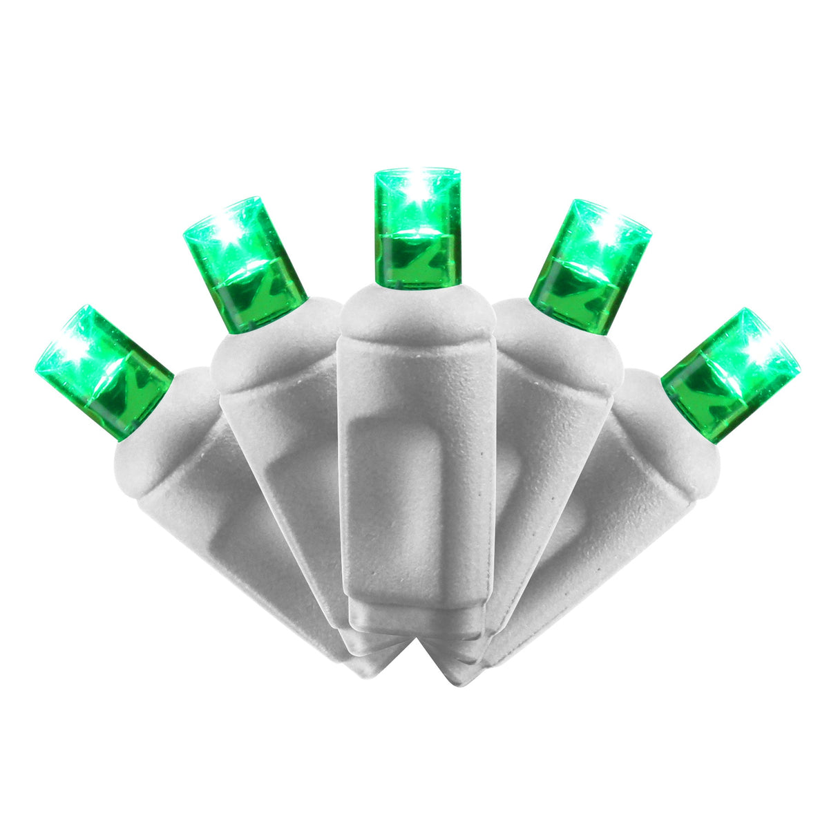 5MM Concave 100L Coax Lights - 2.5" Spacing - White Cord (Polybag)