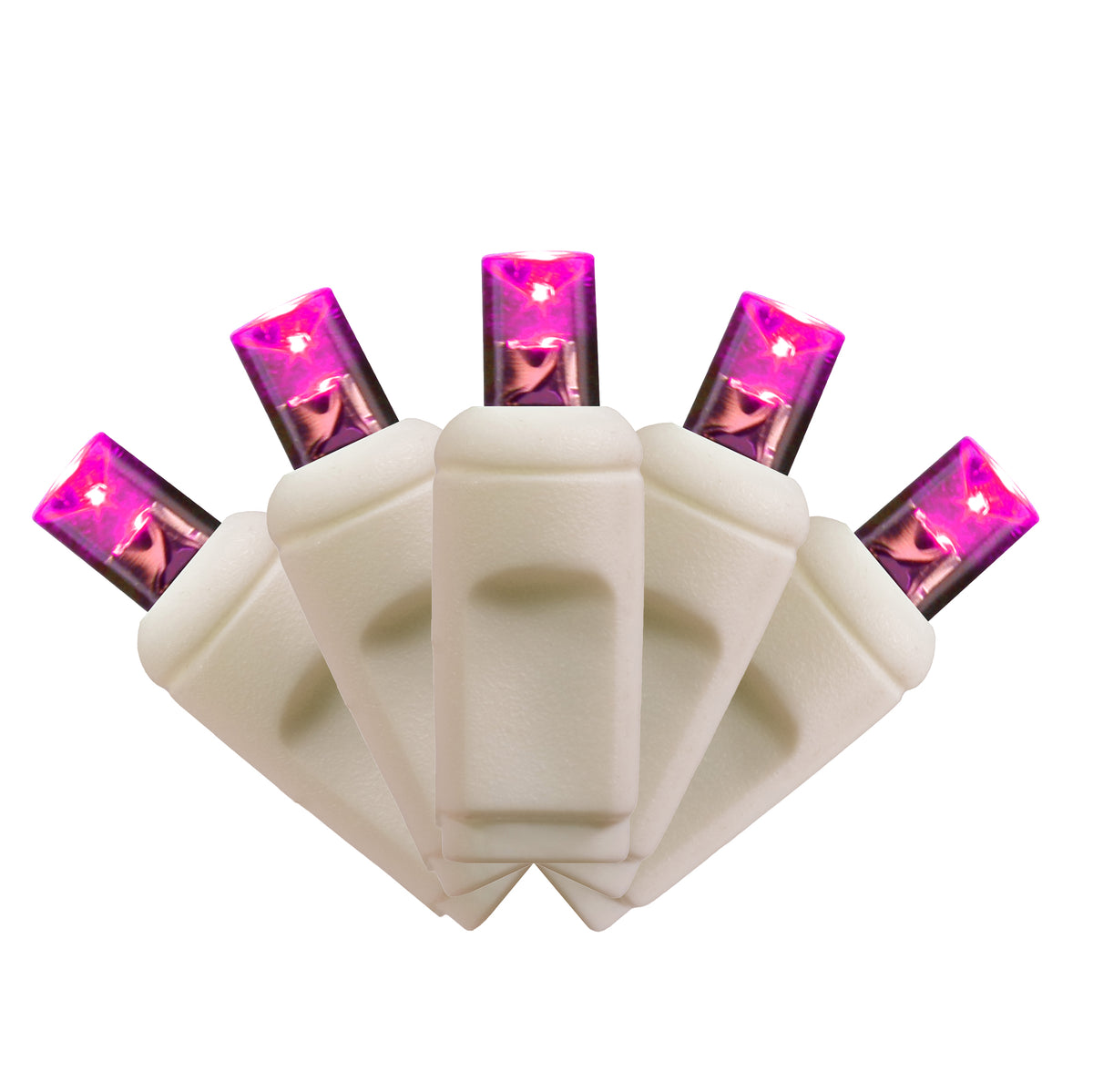 5MM Concave 100L Coax Lights - 2.5" Spacing - White Cord (Polybag)