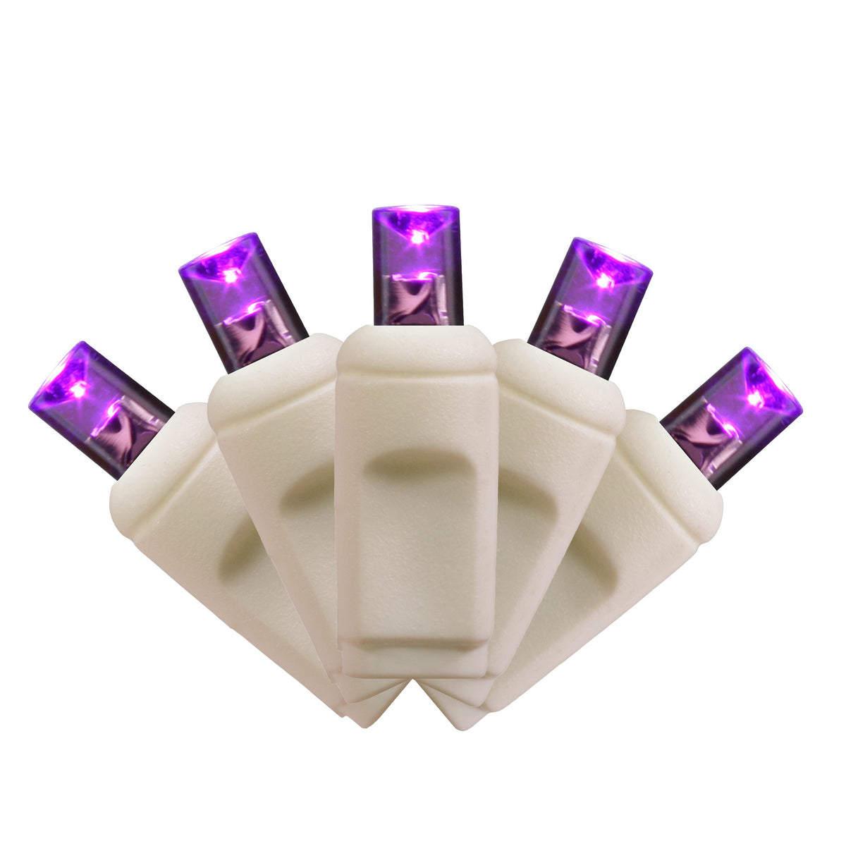 5MM Concave 100L Coax Lights - 2.5" Spacing - White Cord (Polybag)