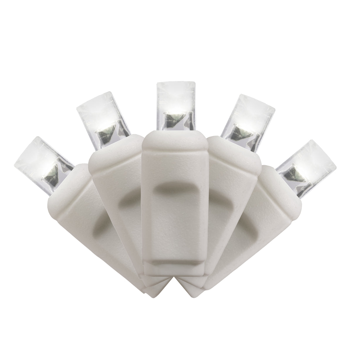 5MM Concave 100L Coax Lights - 2.5" Spacing - White Cord (Polybag)