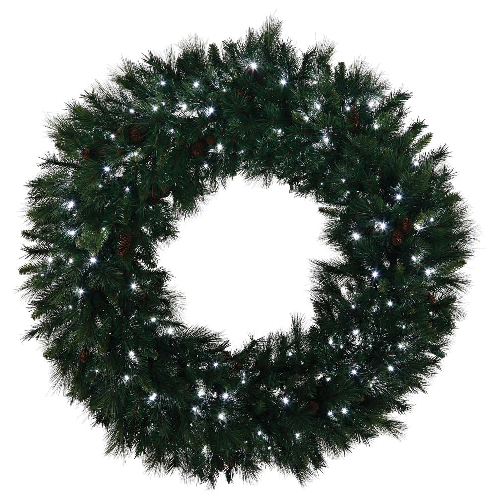48" Pure White 140L Mixed Noble Basics Wreath